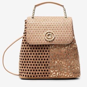 Women’s DESIGUAL Patch backpack of cork‎ and metal Top handle /Shoulder Bag NWOT